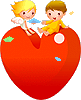 Gif animé coeur anges